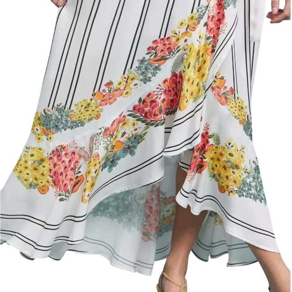 Anthropologie x FARM Rio Kasai Wrap Maxi Dress Large Petite Floral Boho NWT $198 - Picture 4 of 11